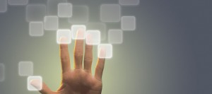 Concept of Hand with Electronic Fingerprints